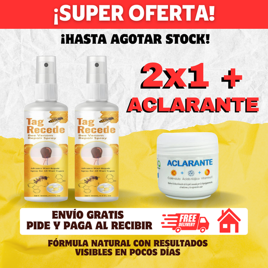 Oferta Limitada 2x1 en Tag Recede + Crema Aclarante: Piel limpia y radiante